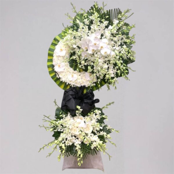 Kệ Hoa Chia Buồn Lan Hồ Điệp Trắng Sang Trọng - Oh You