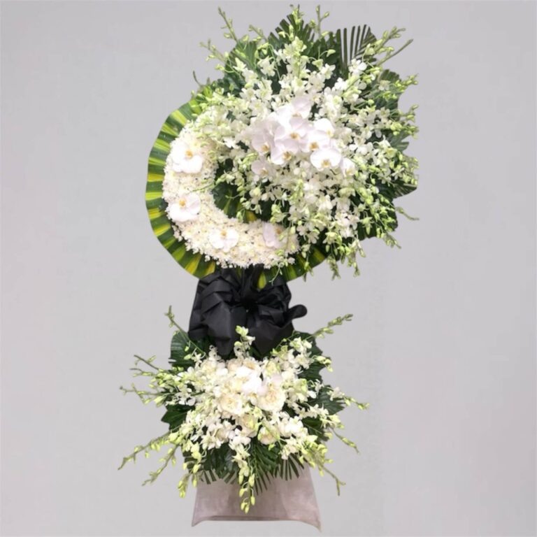 Kệ Hoa Chia Buồn Lan Hồ Điệp Trắng Sang Trọng - Oh You